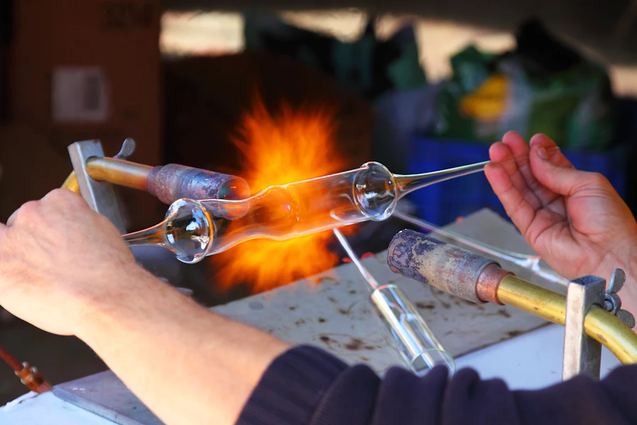 Glassblowing on the production line